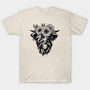 Highland Cow Floral T-Shirt